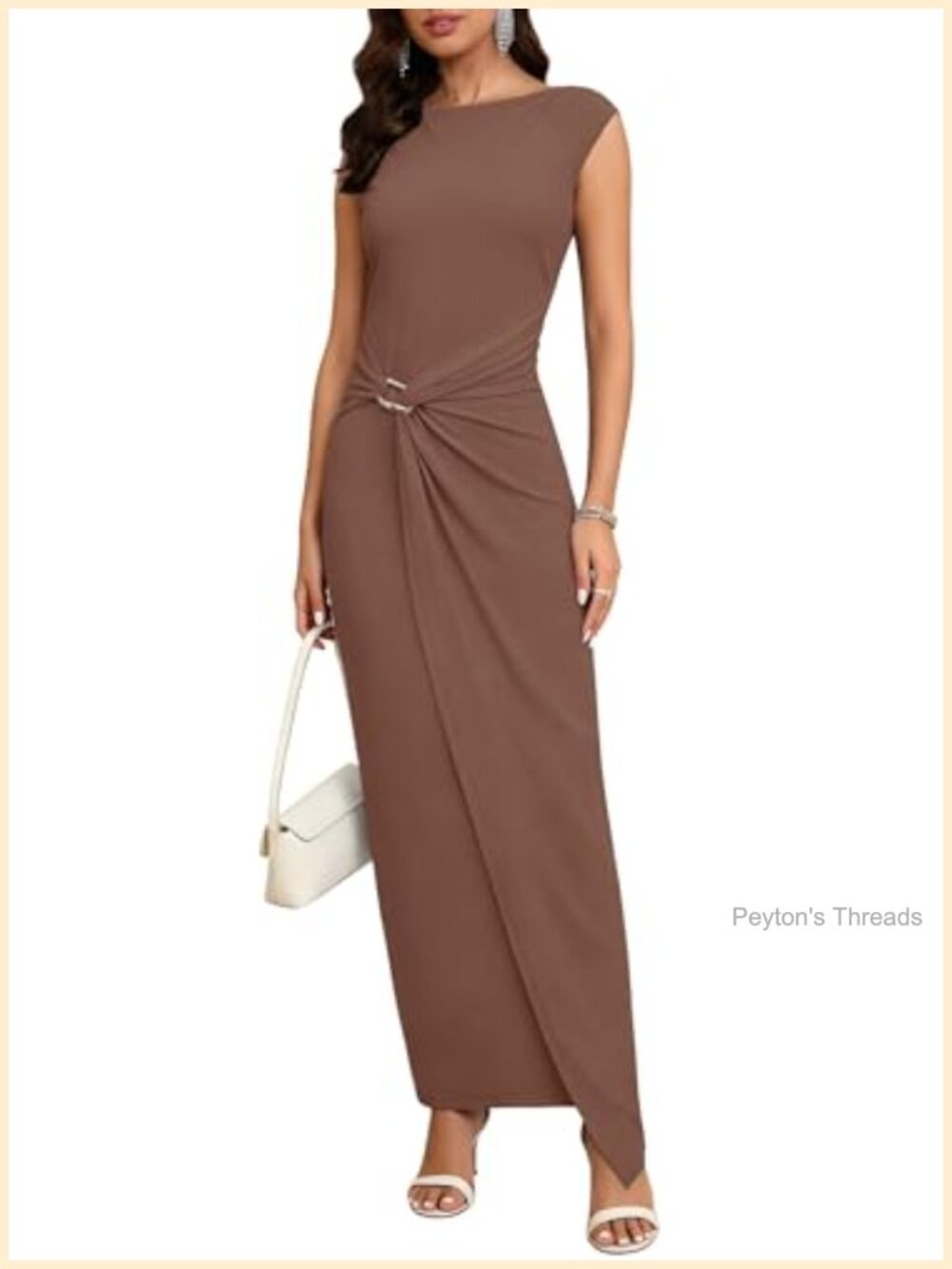 Women's Formal Bodycon Cap Sleeve Wedding Guest Maxi Dress Asymmetrical Hem